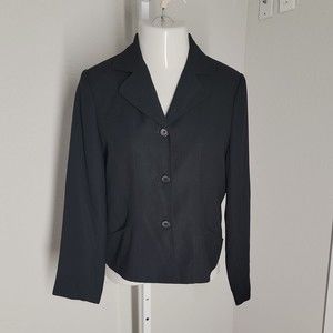 Uniform John Paul Richard Classy Collared Blazer ~ Sz 10 ~ Black ~ Long Sleeve